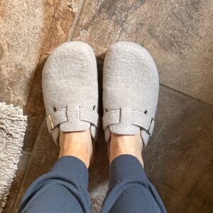 Cozy Beige Slip-On Clogs